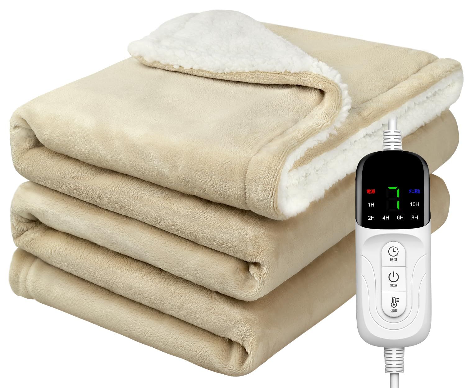 KOCEEY 電気毛布 掛け敷き兼用 188×130cm【大きいサイズ&フランネル+起毛】電気ブランケット 電気ひざ掛け 3分速暖 恒温加熱 ダニ退治 7段階温度調整 6段階切タイマー ふわふわ 暖房器具 省エネ 自動電源オフ 過熱保護 丸洗い可 厚手生地 毛