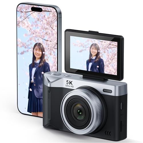 ms【WiFi転送?5K 9600万画素】COOAU デジタルカメラ 超軽量 コンパクトカメラ 180度回転スクリーン 子供 学生 修学旅行 初心者 ギフト 自撮り ポケットサイズ AFオートフォーカス デジカメ 16倍ズーム 17種類フィルター 8種シーンモ