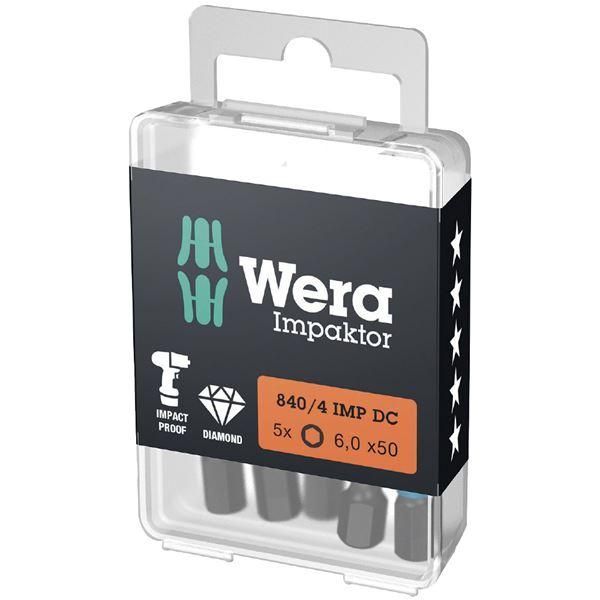 ds-WERA ヴェラ 10本入 差込6.35mm ダイヤモンドコーティング インパクトドライバー用 六角ドライバービット 刃先サイズHEX6 全長50mm 057646