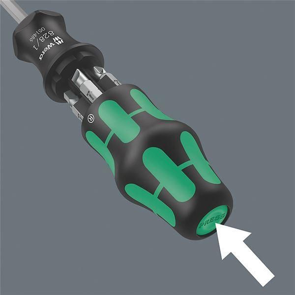 ds-WERA ヴェラ 6本組 1/4HEX ビットドライバーセット プラスビットPH1・2 マイナス1×5.5・1.2×6.5mm 内部四角#1・2 051512 工具