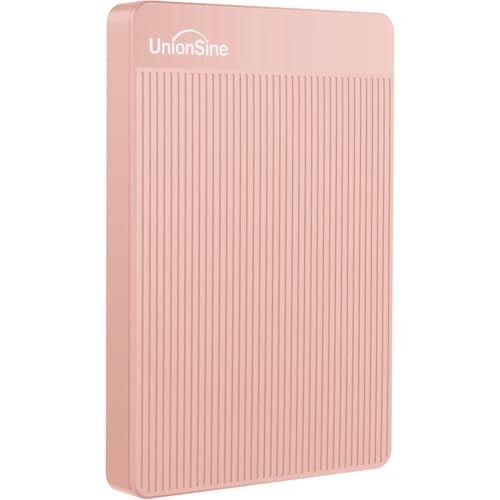 UnionSine USB3.0 外付けHDD 超薄型ポータブル外付けハードディスク 1TB 2.5インチ | に対応 PC/Mac/PS4/XBox/テレビ録画 (ピンク)HD2510