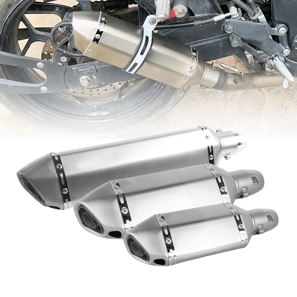 汎用バイク排気管 51mm ヤマハR1/ER6N/CBR250R対応