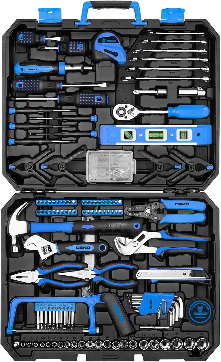 【新品】228点組 工具セット 家庭用 ホームツールセット DIYセット 作業工具セット 日曜大工 家具の組み立て 住まいのメンテナンス用 修理道具セット 便利な収納ケース付き ブルー 84c23908