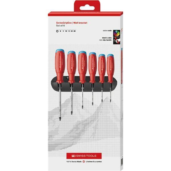 ds-PB SWISS TOOLS ピービースイスツールズ 6本組 スイスグリップEVO TXドライバーセット(BOX) 38440.HCBB 工具 ツール DIY