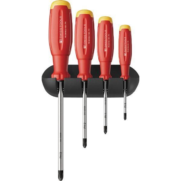 ds-PB SWISS TOOLS ピービースイスツールズ 4本組 スイスグリップEVO プラスドライバーセット ホルダー付 38242.H 工具 ツール DIY