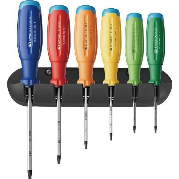 ds-PB SWISS TOOLS ピービースイスツールズ 6本組 レインボーEVO ヘクスローブドライバーセット 38440.HRB 工具 ツール DIY