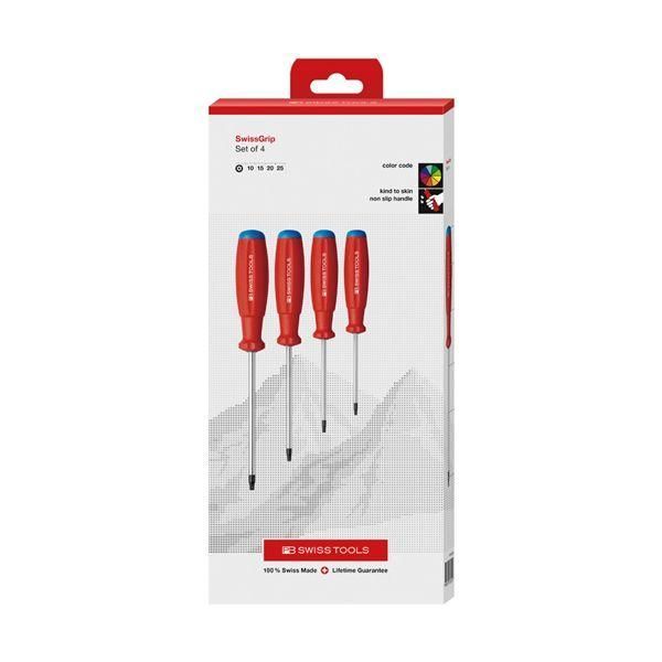 ds-PB SWISS TOOLS ピービースイスツールズ 4本組 スイスグリップ いじり止め付ヘクスドライバーセット ペーパーボックス入 8462.CBB