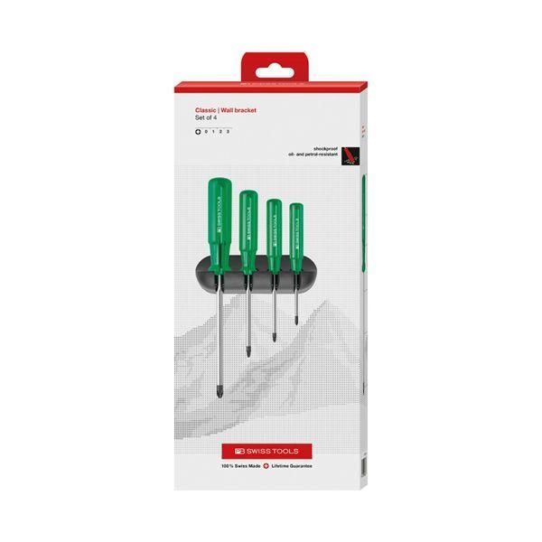 ds-PB SWISS TOOLS ピービースイスツールズ 4本組 クラシックハンドル プラスポジドライバーセット ホルダー付 ペーパーボックス入 243.CBB 9,509円
