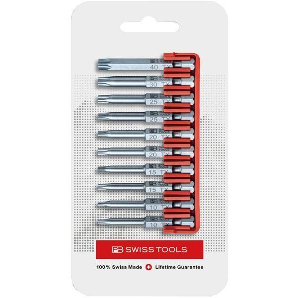 ds-PB SWISS TOOLS ピービースイスツールズ 10本組 段付き ヘクスローブビットセット ビットホルダー付 パッケージ仕様 E6.705CN