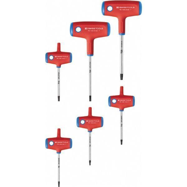 ds-PB SWISS TOOLS ピービースイスツールズ 6本組クロスハンドルヘクスローブドライバーセット(T8・T9・T10・T15・T20・T25) 1551
