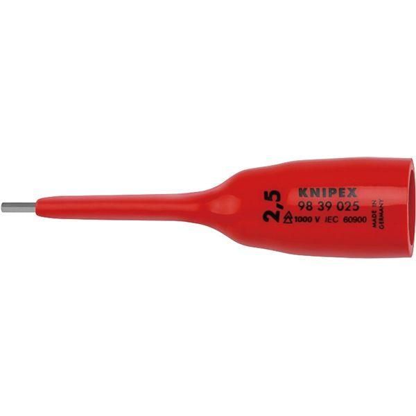 ds-KNIPEX クニペックス 3/8SQ 1000V絶縁ヘキサゴンソケット 全長69mm 9839-025 工具 ツール DIY 作業工具