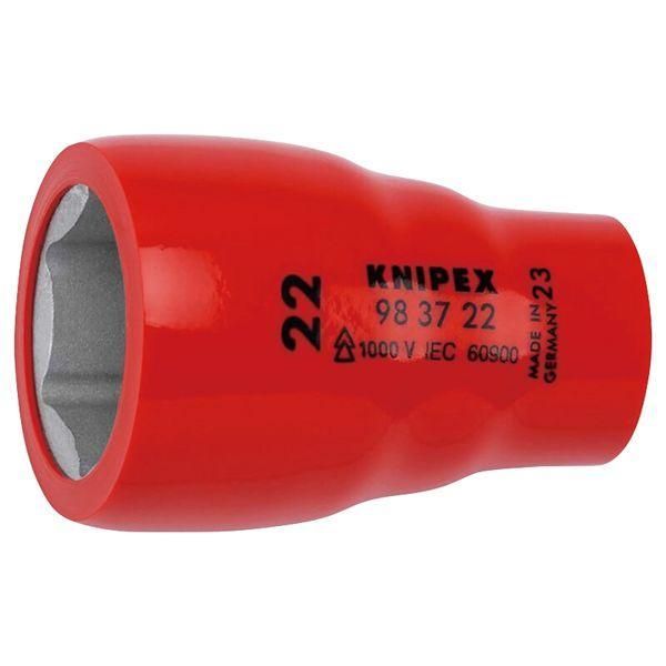 ds-KNIPEX クニペックス 3/8SQ 1000V絶縁ヘキサゴンソケット 全長51mm 9837-22 工具 ツール DIY 作業工具
