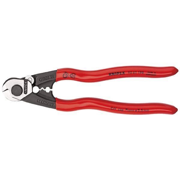 ds-KNIPEX クニペックス ワイヤーロープカッター プラスチックコーティング 全長190mm 9561-190 工具 ツール DIY 作業工具