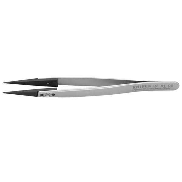 ds-KNIPEX クニペックス ESDチップ交換式ピンセット 直 全長×幅×高さ130×10×17mm 9281-05 工具 ツール DIY 作業工具