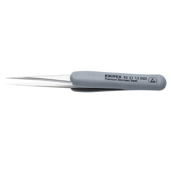 ds-KNIPEX クニペックス ラバーグリップ付ピンセット サイズ112×15×18mm 9221-12ESD 工具 ツール DIY 作業工具