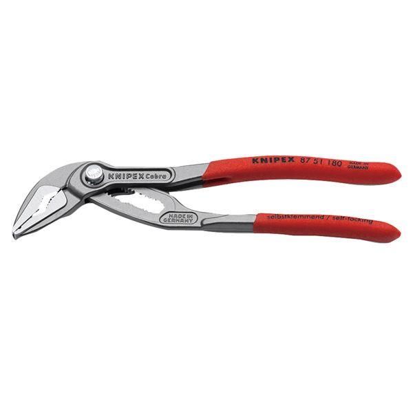 ds-KNIPEX クニペックス コブラエクストラスリム ウォーターポンププライヤー 滑り止めプラスチックコーティング 全長180mm 8751-180