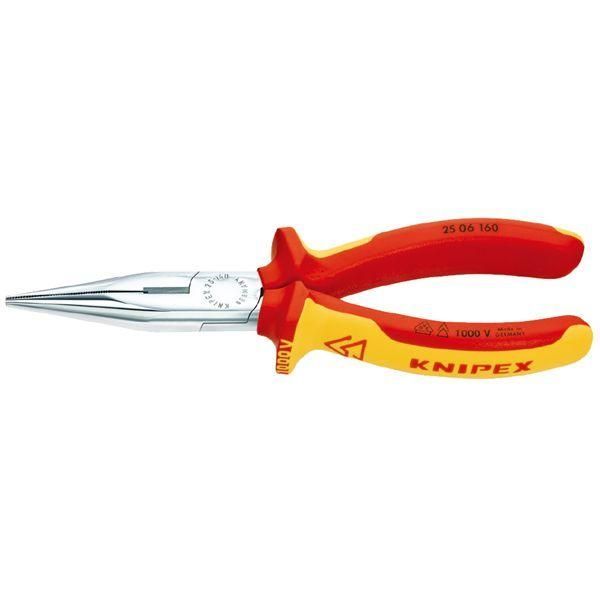 ds-KNIPEX クニペックス 1000V絶縁ラジオペンチ 全長160mm 2506-160 工具 ツール DIY 作業工具