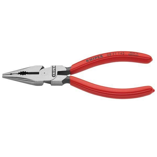 ds-KNIPEX クニペックス ニードルノーズペンチ プラスチックコーティング 全長145mm パック入 0821-145SB 工具 ツール DIY 作業工具