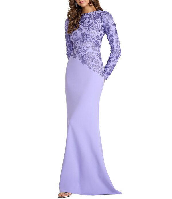 TADASHI SHOJI ドレスワンピース アシンメトリー バイカラー レース タダシショージ レディース トップス ワンピース クレープ