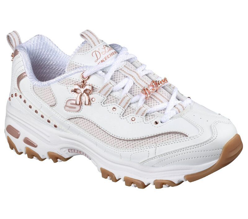 スケッチャーズ レディース シューズ スニーカー Skechers DLites Womenshoes White Rose Gold ホワイト 15,895円