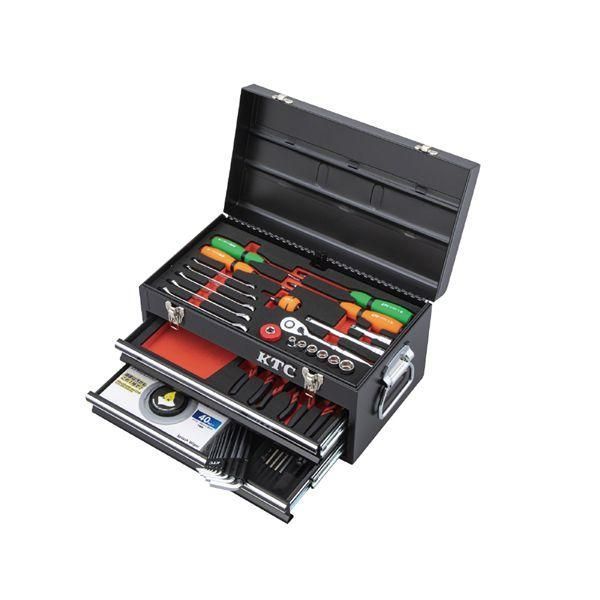 ds-KTC 京都機械工具 40点組 9.5SQ DIY用 工具セット ツールチェスト ブラック SK34026XBK 工具 ツール DIY 作業工具