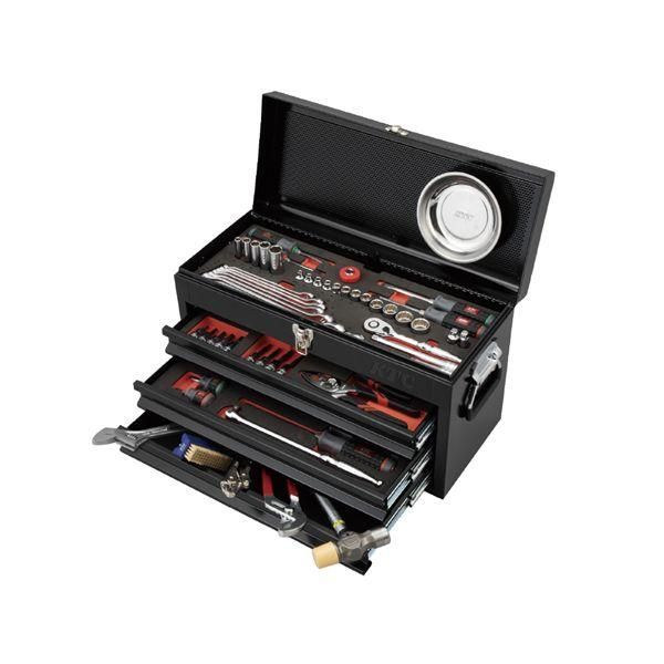 ds-KTC 京都機械工具 80点組 9.5SQ 自動車・二輪整備用 スタンダードセット ツールチェスト ブラック SK38026XBK 工具 62,112円