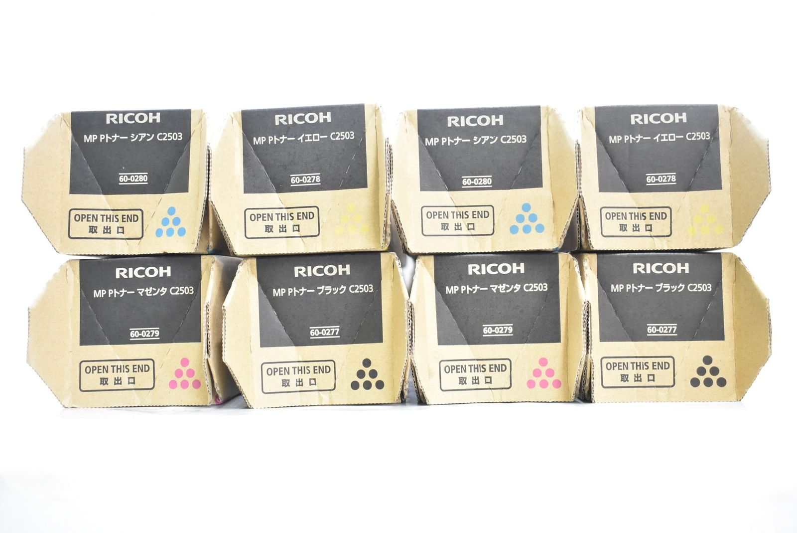 未使用 RICOH 純正 トナー C2503 4色8本（シアン・マゼンタ・イエロー・ブラック×各2） リコー ITM9O4NHO8UI-D-N12-byebye 11,315円