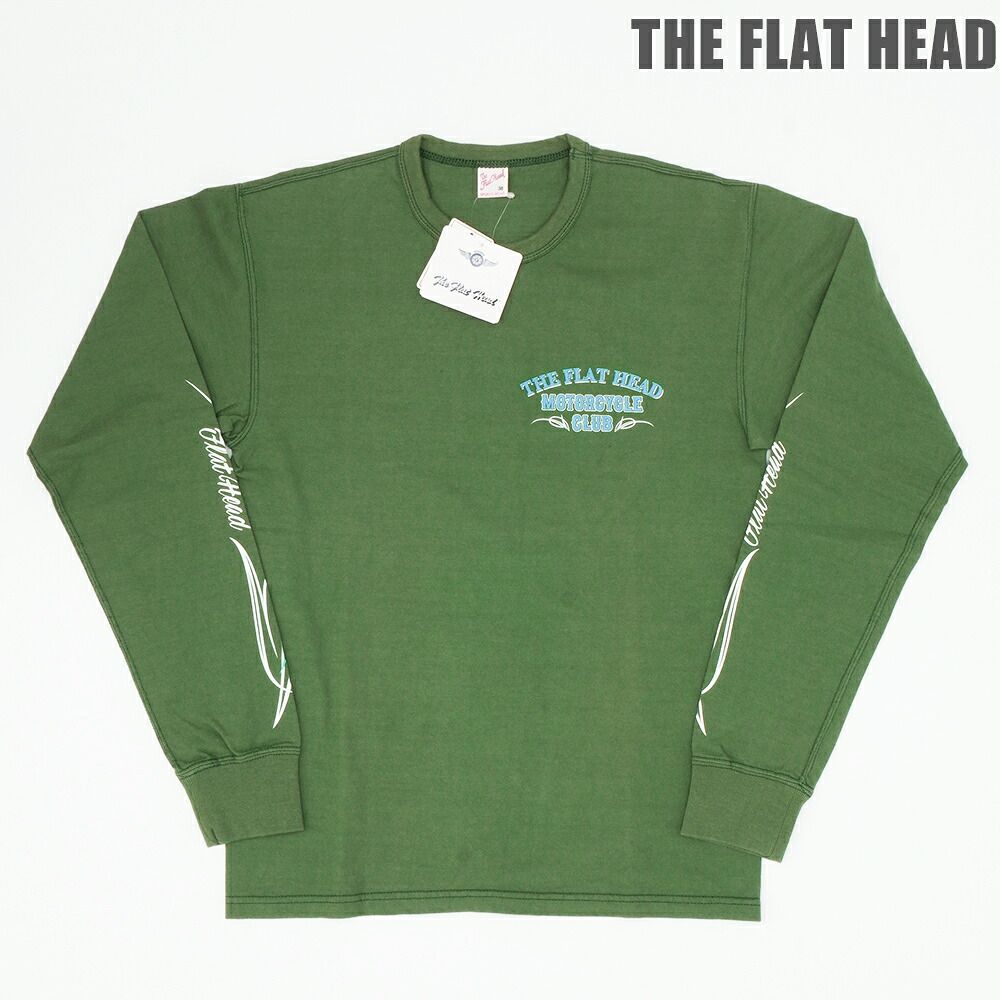 廃番 フラットヘッド 新品 サイズ38(M) 長袖コットンシャツ TLS-131W グリーン 日本製 THE FLAT HEAD #f17321