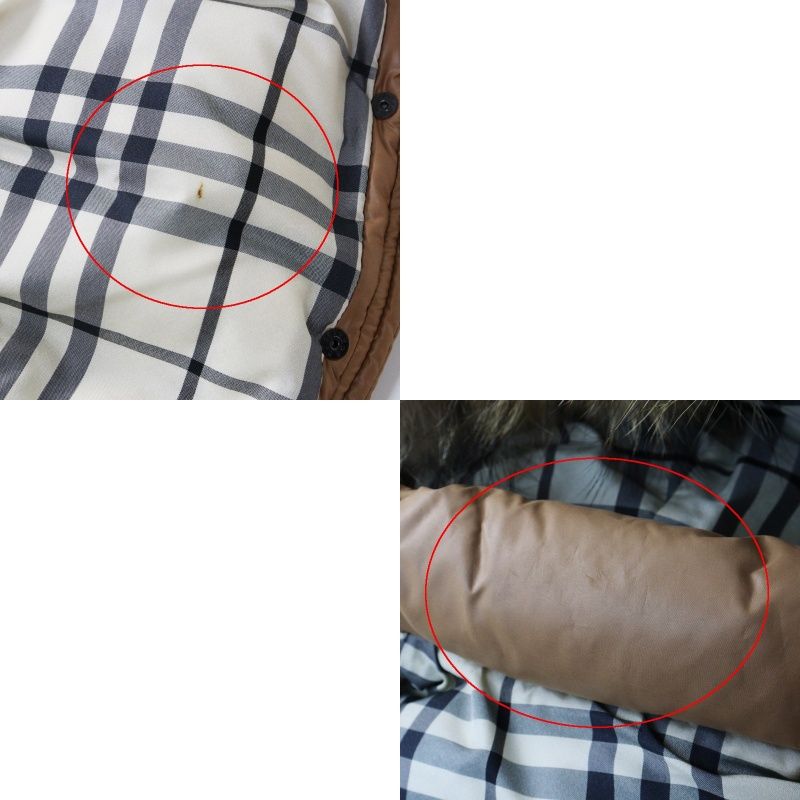 バーバリーブルーレーベル BURBERRY BLUE LABEL ラクーンファー付き