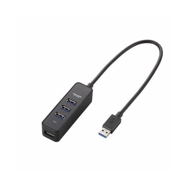 ds-（まとめ）エレコム マグネット付き4ポートUSB3.0ハブ U3H-T405BBK〔×2セット〕