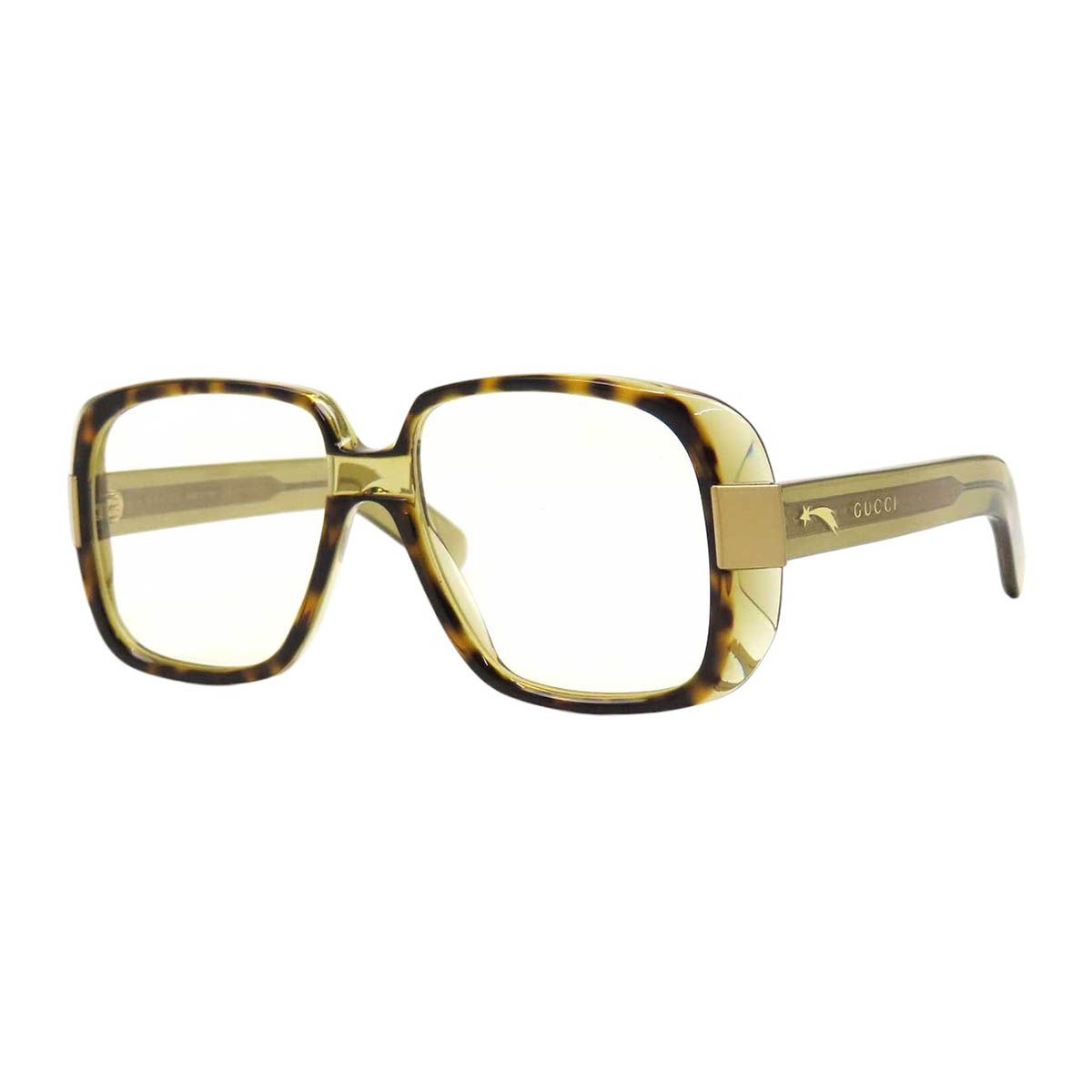グッチ ロゴ スクエア アイウェア GG0318S ユニセックス ブラウン GUCCI【中古】 【アパレル・小物】