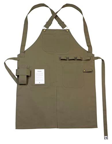キャプテンスタッグ(CAPTAIN STAG) キャンプ DIY エプロン たすき掛け X型 フリーサイズ ワークエプロン 難燃生地 【オリーブ/ブラウンダック/ブラック】 FIRE PROOF UP-2693/UP-2694/UP-2695t