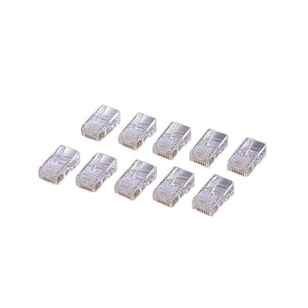 ds-（まとめ） エレコム カテゴリー5E対応 RJ45コネクタ 単線仕様 LD-RJ45T10A 1セット（10個） 〔×10セット〕