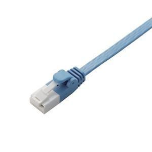 ds-(まとめ) エレコム EU RoHS指令準拠 爪折れ防止フラットLANケーブル(Cat6) ブルー 0.5m LD-GFT/BU05 1本 〔×10セット〕