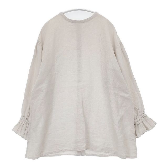 nest Robe リネン近江晒しラッフル袖2wayブラウス 後染め 01211-1104 ブラウス シャツ ベージュ レディース ネストローブ【中古】6-0727M∞