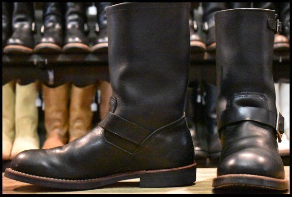 [9.5D Good Product 10 Years] Red Wing 2990 Engineer Black Black Harness Leather No Steel Boots 2966 2268 Redwing HOPESMORE [GG550]