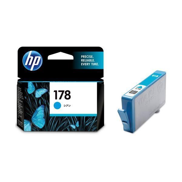 ds-（まとめ） HP178 インクカートリッジ シアン CB318HJ 1個 〔×4セット〕