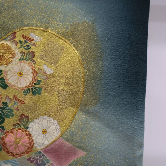 一輝堂】黒留袖 金駒刺繍 作家物 落款入り 松井青々 着物 正絹 身丈