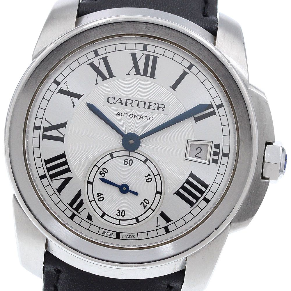 カルティエ CARTIER WSCA0003 カリブル ドゥ カルティエ デイト スモールセコンド 自動巻き メンズ 保証書付き_972610