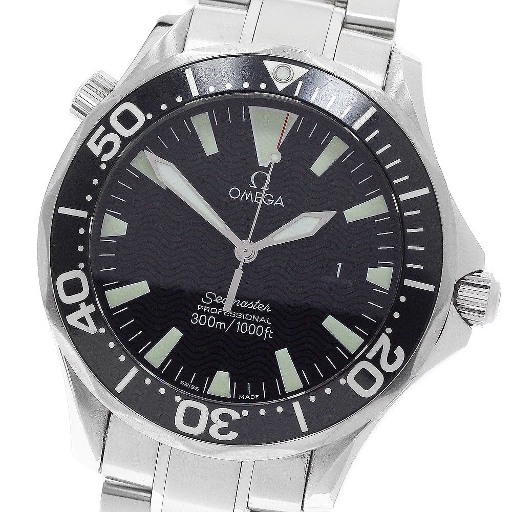 オメガ OMEGA 2264.50 シーマスター300 デイト クォーツ メンズ 保証書付き_971457