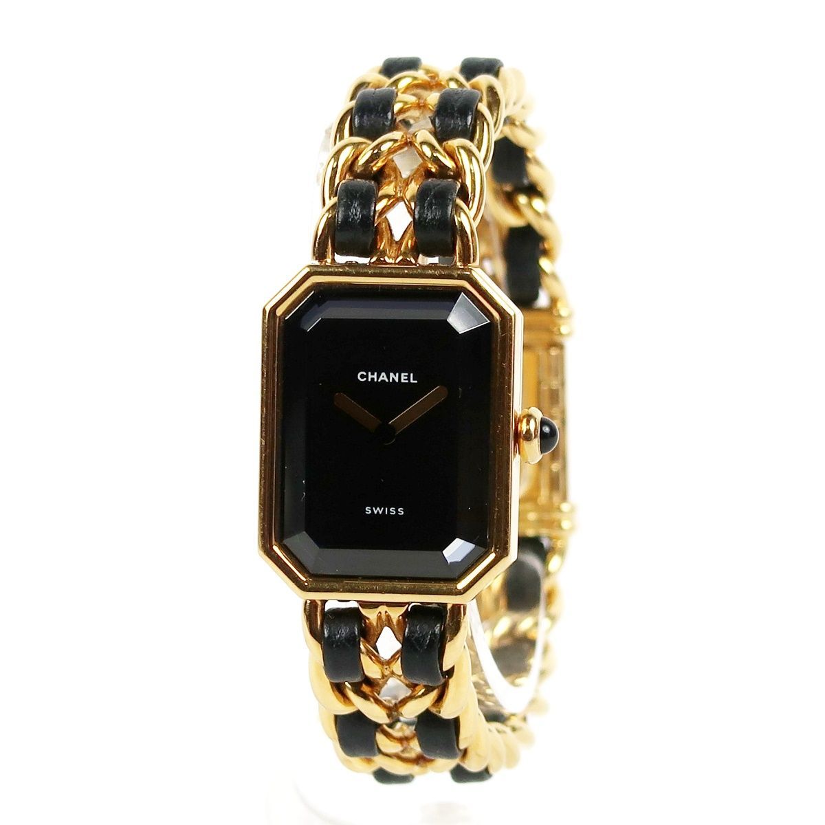 【超美品】CHANEL シャネル プルミエール Mサイズ 腕時計 レディース ゴールド×ブラック 動作確認済み【NM92】 143,000円