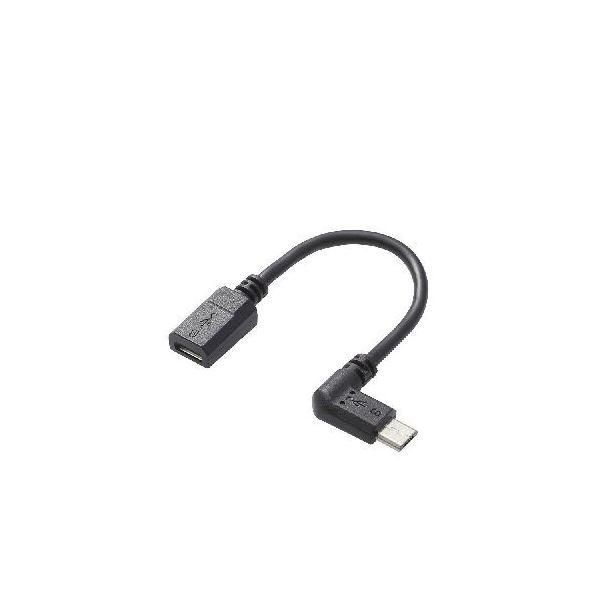 ds-(まとめ)エレコム micro-USB L字変換ケーブル(左側接続タイプ) TB-MBFMBL01BK〔×5セット〕