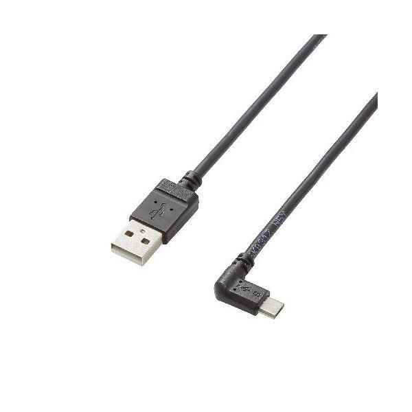 ds-(まとめ)エレコム micro-USBケーブル(L字左側接続タイプ) TB-AMBXL2U12BK〔×5セット〕