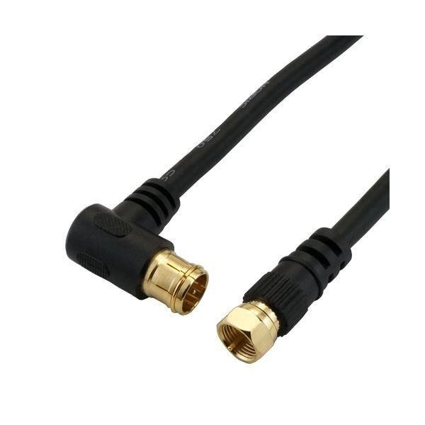 ds-（まとめ）HORIC アンテナケーブル 1m ブラック F型差込式/ネジ式コネクタ L字/ストレートタイプ HAT10-335LSBK〔×10セット〕 7,394円