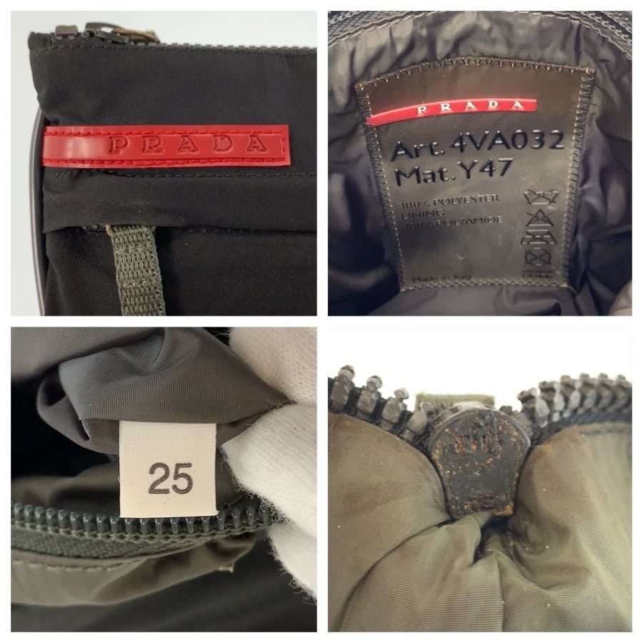 美品 PRADA SPORTS プラダスポーツ ブラック グレー シルバー金具