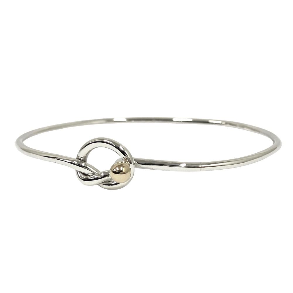 新品同様 TIFFANY&Co. ティファニー 新品仕上げ済 SV925 コンビ ラブノット バングル ブレスレット アクセサリー シルバー メンズ レディース 古着 中古 USED 26,243円