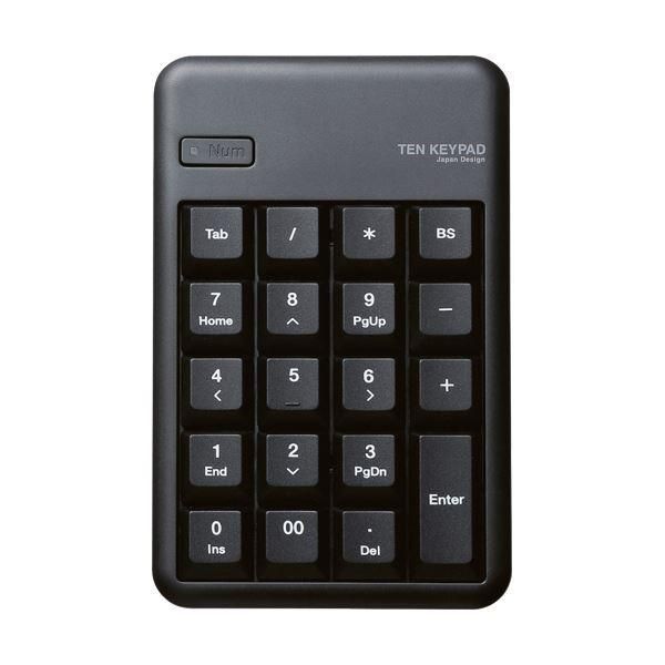 ds-（まとめ）エレコム2.4GHzワイヤレステンキーパッド ブラック TK-TDM017BK 1個〔×2セット〕