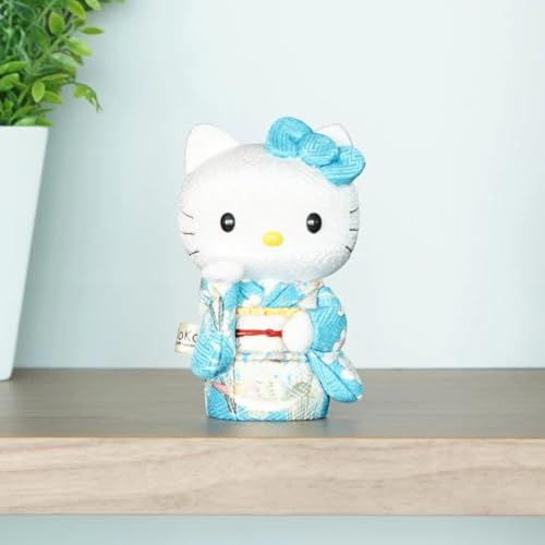 ms招きハローキティ(立ち)【青】招きハローキティ キティちゃん キティ 招きキティ ハローキティ 人形 柿沼東光 木目込み人形 招き猫 柿沼人形