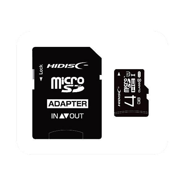 ds-（まとめ）ハイディスク microSDHCカード4GB class10 UHS-I対応 SD変換アダプター付き HDMCSDH4GCL10UIJP3 1枚〔×5セット〕