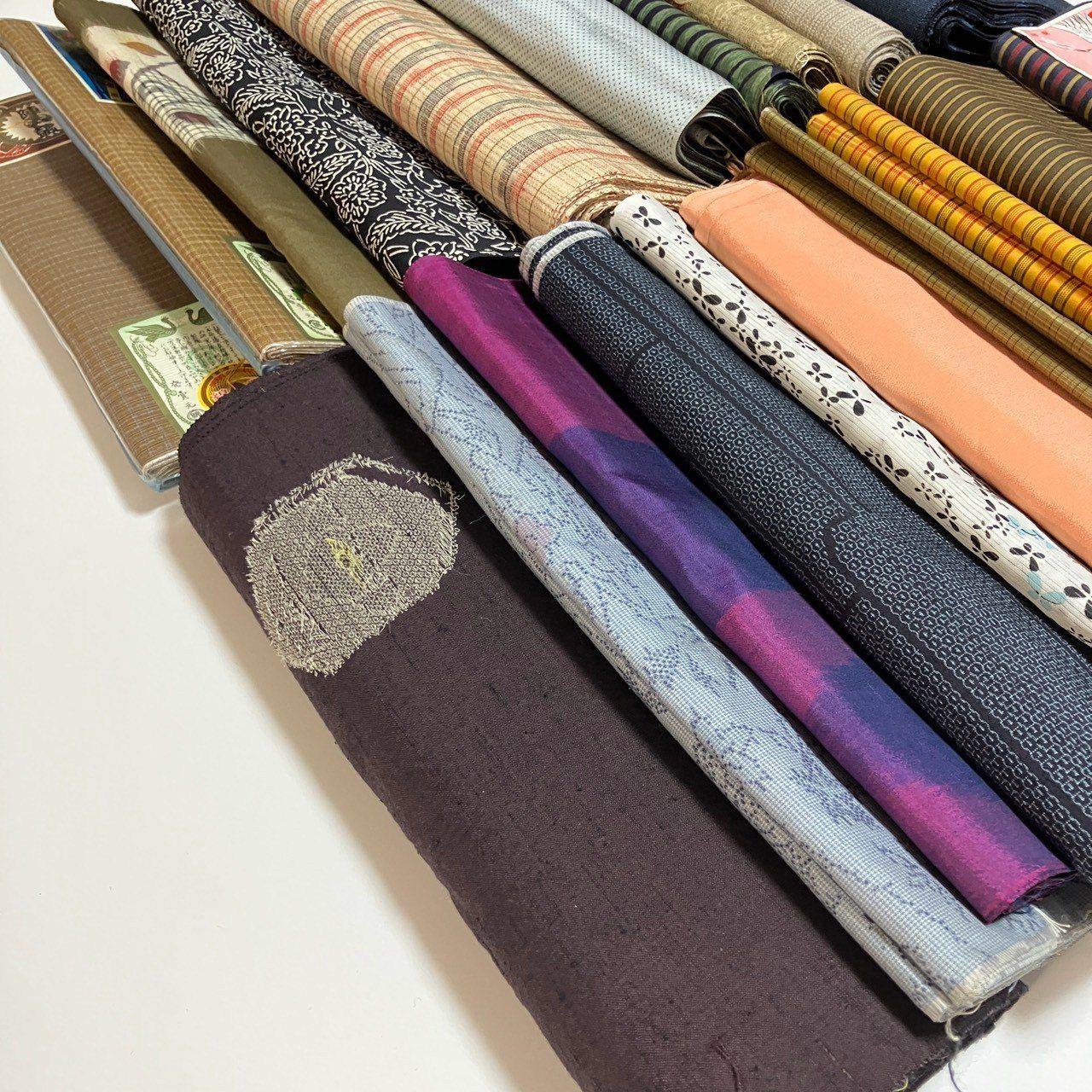 反物 まとめ売り 着尺 羽尺 帯芯 着物 生地 リメイク 9636］反物 20点 まとめてセット 生地 まとめ売り リメイク 大量 処分
